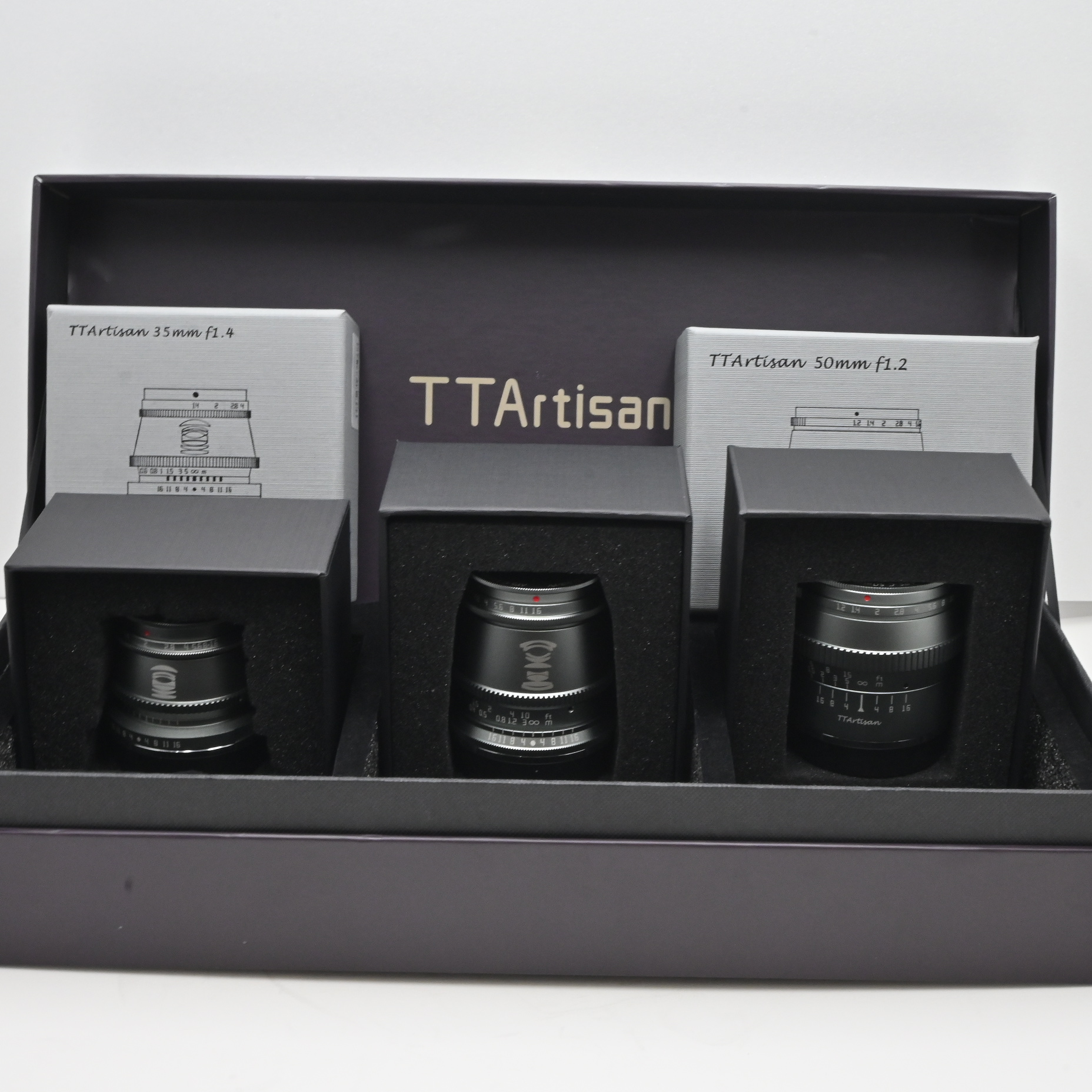 1000台限定TTArtisan	 C173550 X(T) レンズ3本セット フジフイルムX用 チタニウム