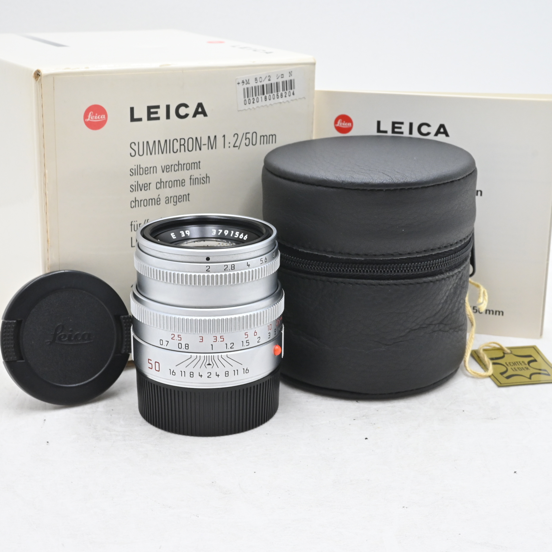 特上品★★★Leica	ズミクロンM 50mm F2 フード内蔵 シルバー
